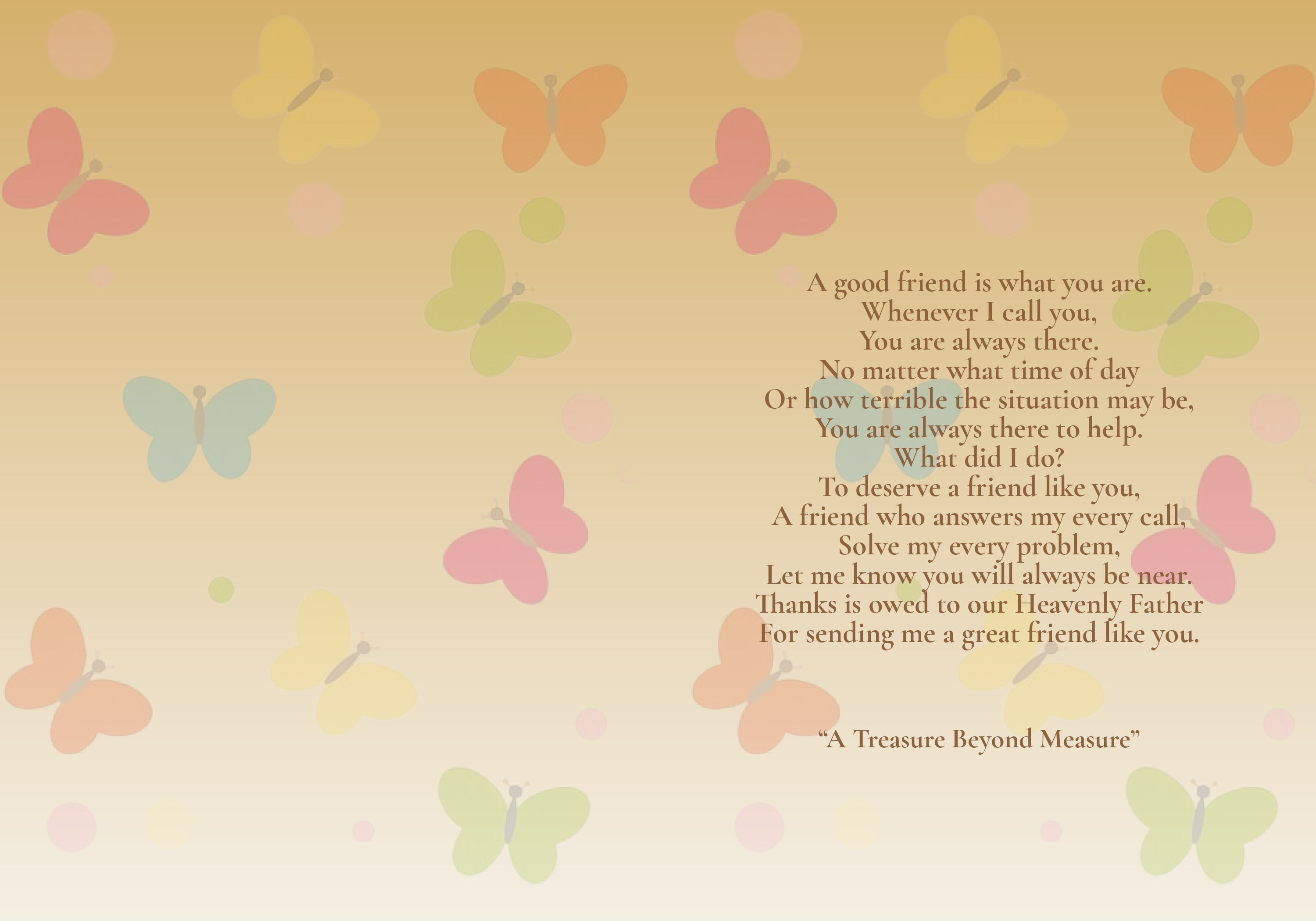 A Poem for a Friend