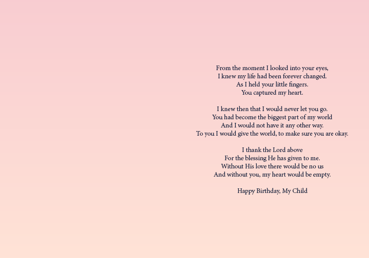 Happy Birthday, My Child