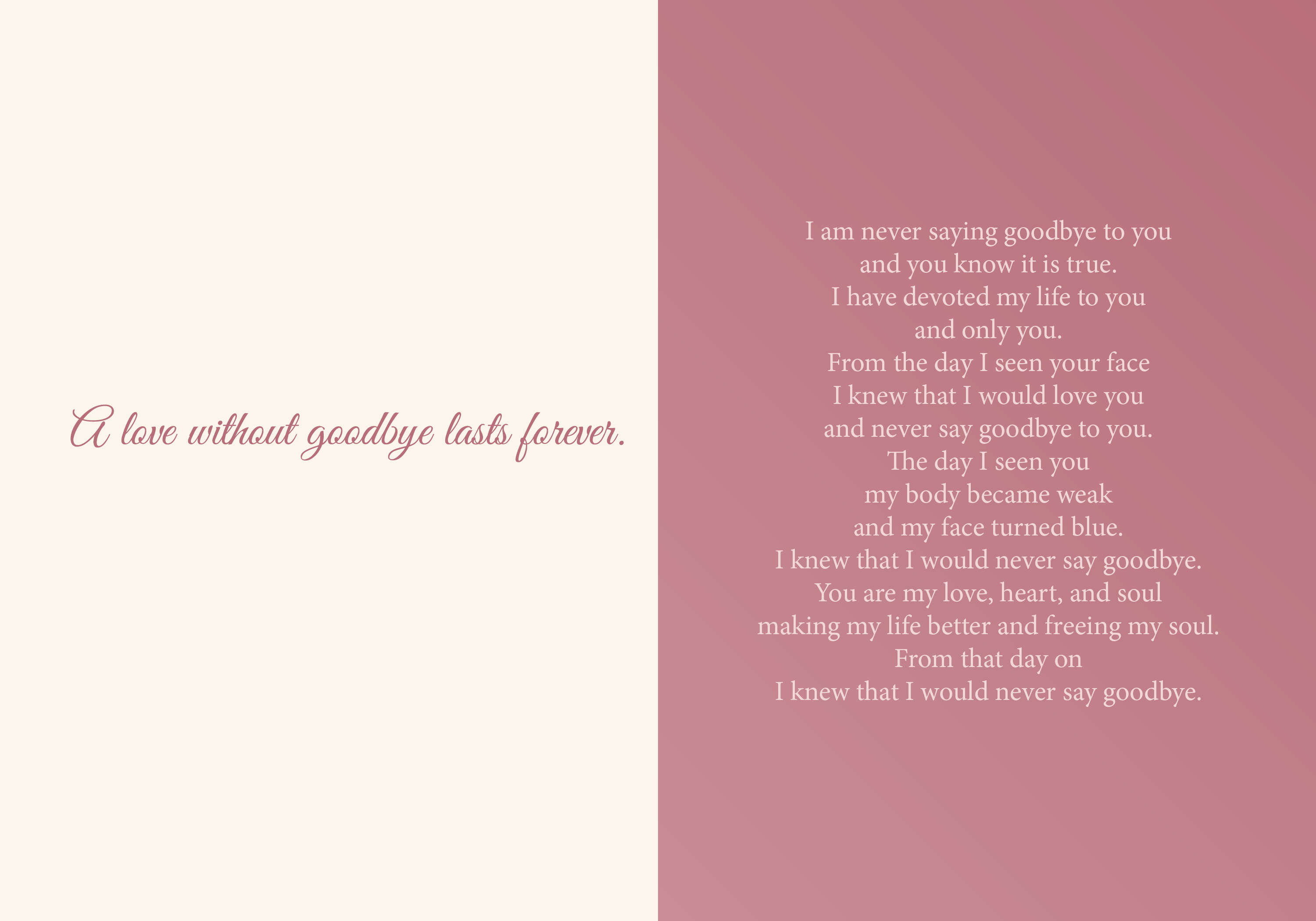 I Will Never Say Goodbye