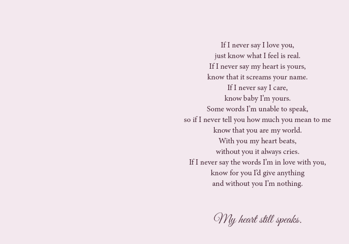 If I Never Say