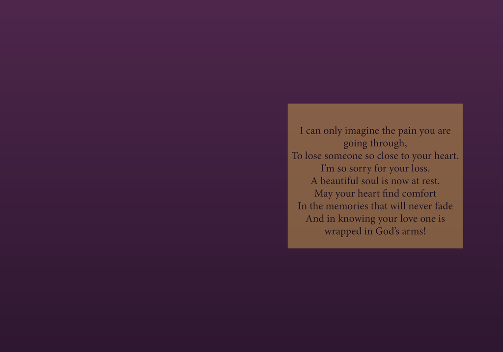 May You Find Comfort