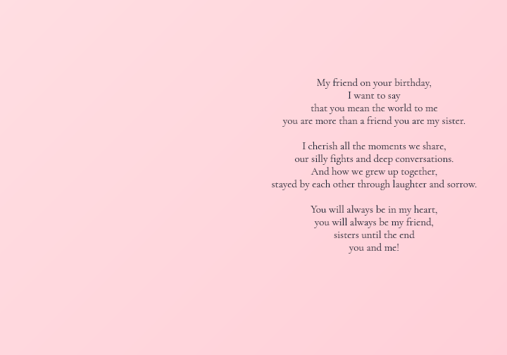 My Friend on Your Birthday