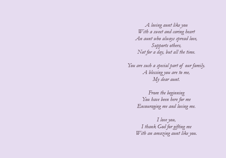 To My Aunt