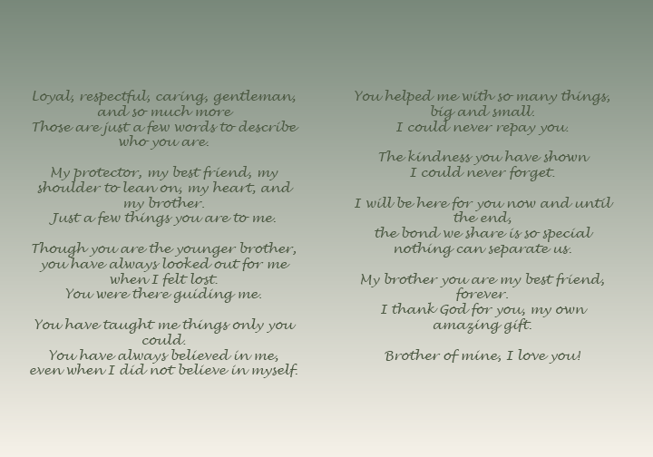 To My Brother